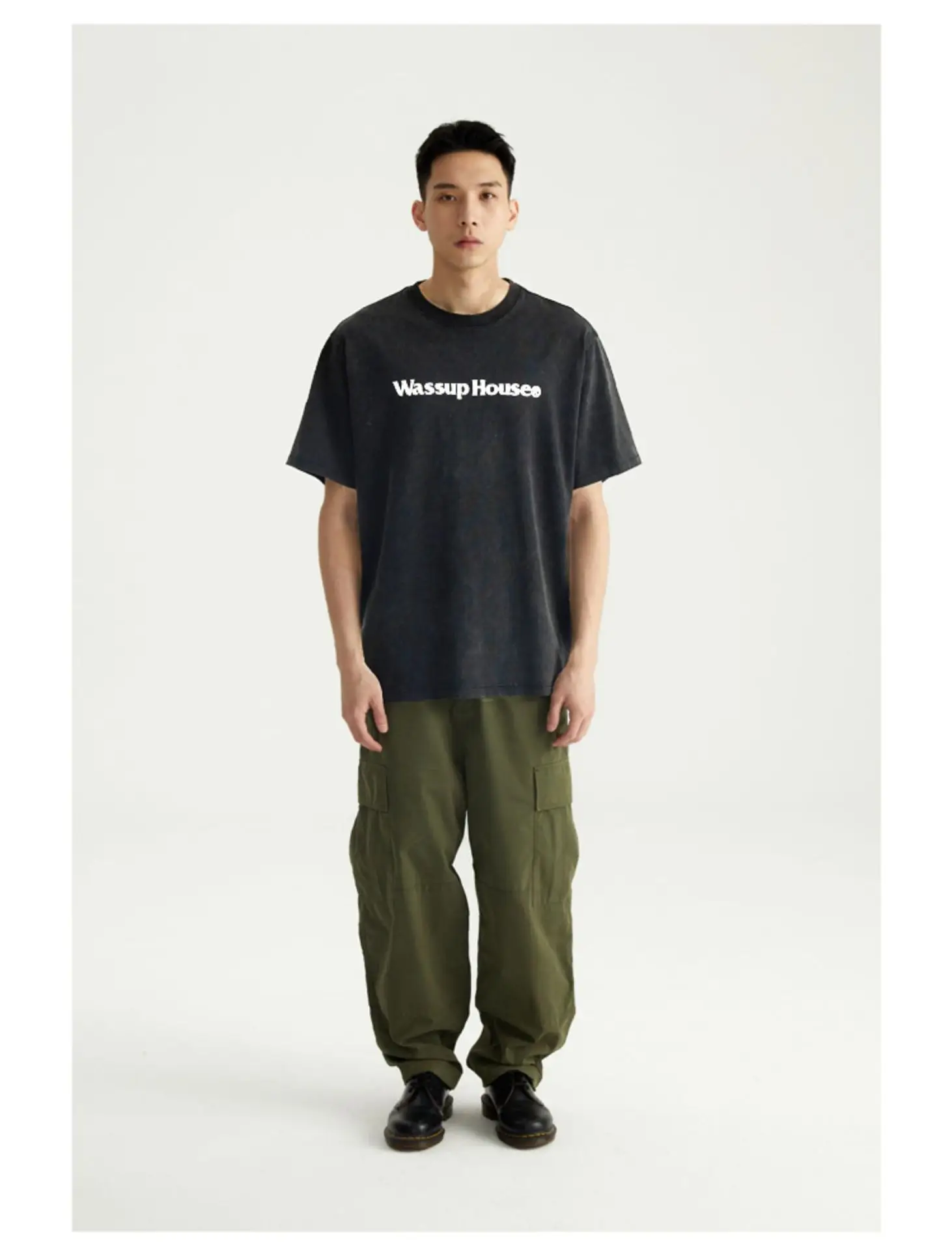 Wassup House Logo Printed Black T-Shirt Large — feature 8