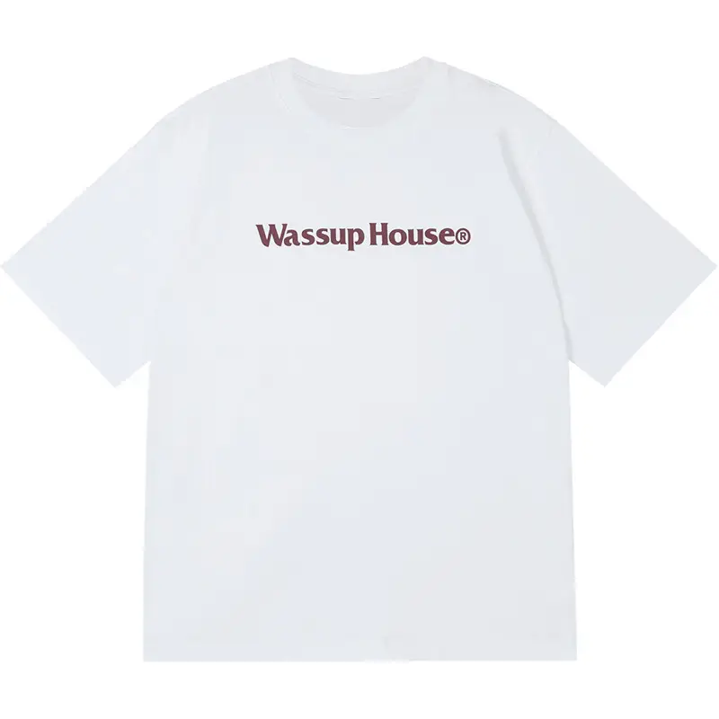 Wassup House Logo Printed Black T-Shirt Large