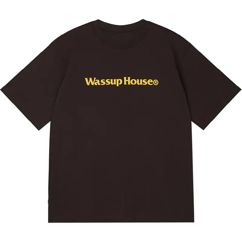 Wassup House Logo Printed Black T-Shirt Large