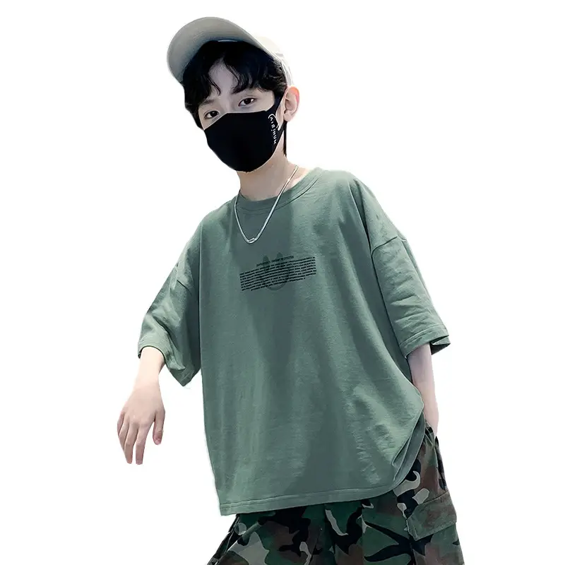 Boys Cotton T-Shirt Loose Fit Summer Casual Mid Large