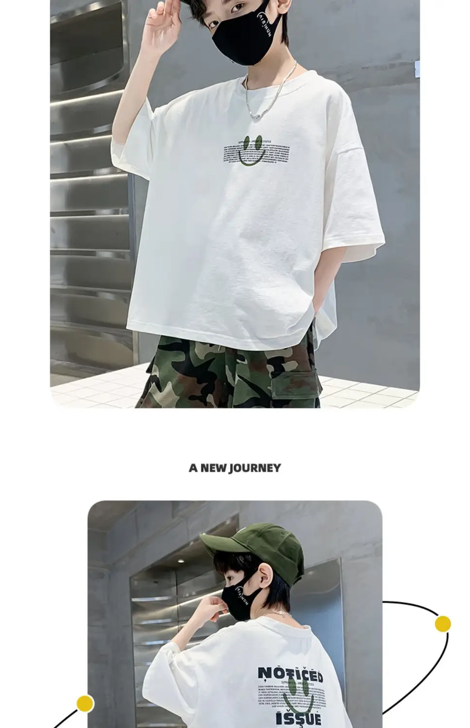 Boys Cotton T-Shirt Loose Fit Summer Casual Mid Large — feature 11