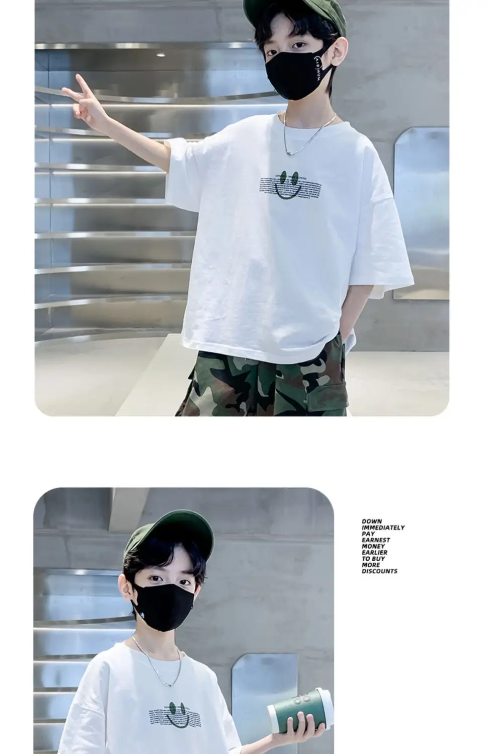 Boys Cotton T-Shirt Loose Fit Summer Casual Mid Large — feature 13