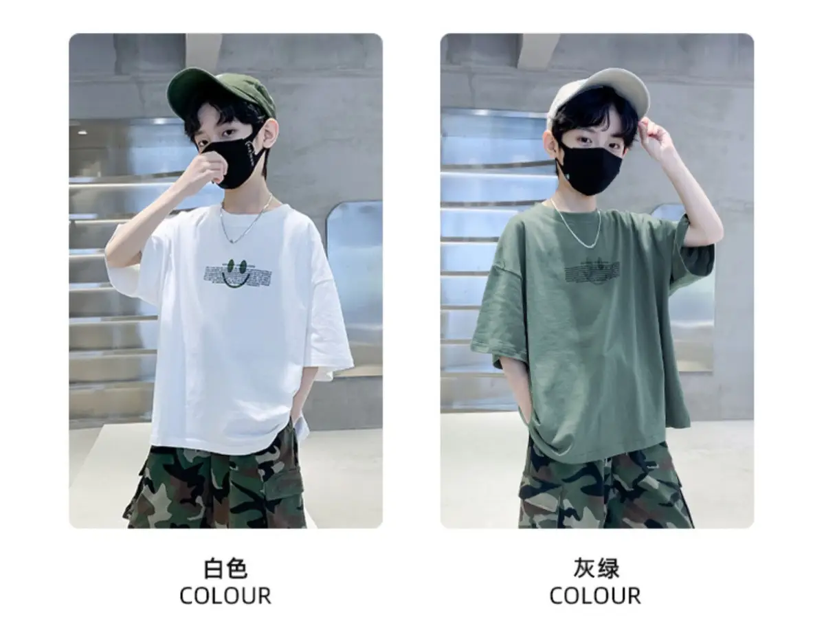 Boys Cotton T-Shirt Loose Fit Summer Casual Mid Large — feature 4