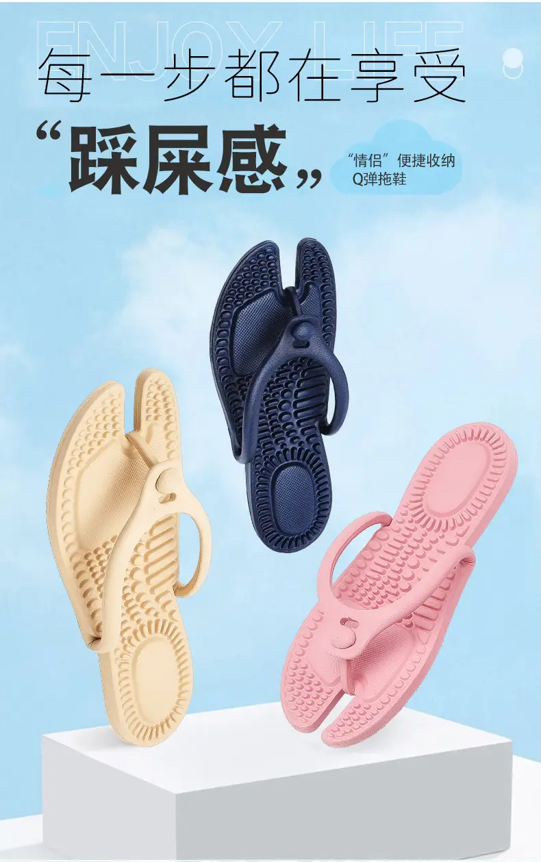 EVA Foldable Travel Slippers White Large Size — feature 2