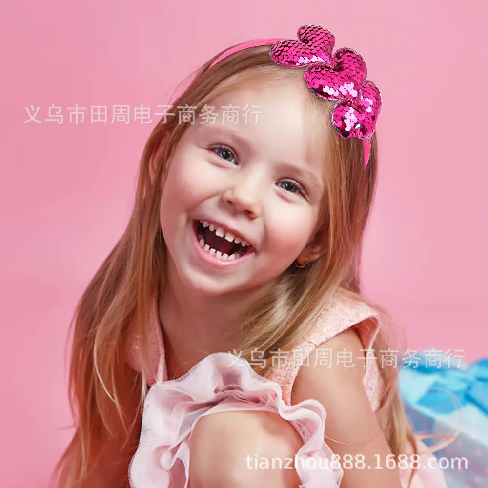 European American Cross Border Flip Sequins Hair Hoop for Girls