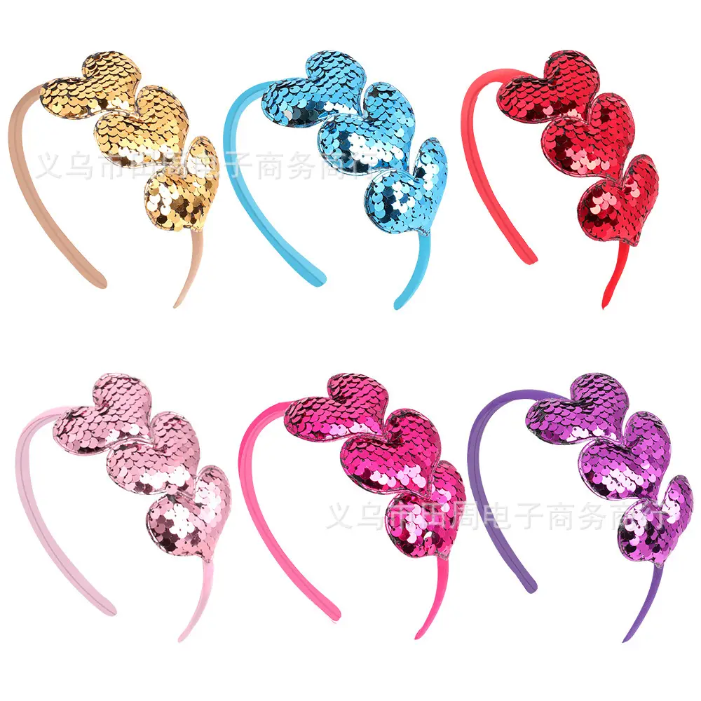 European American Cross Border Flip Sequins Hair Hoop for Girls
