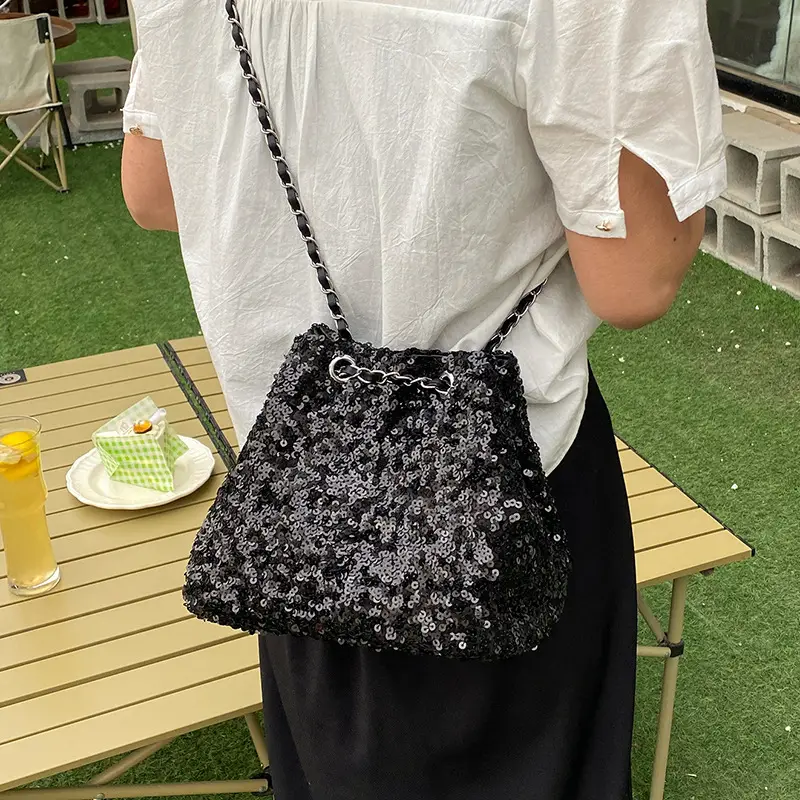 High-End Sequined Chain Shoulder Bag for Women