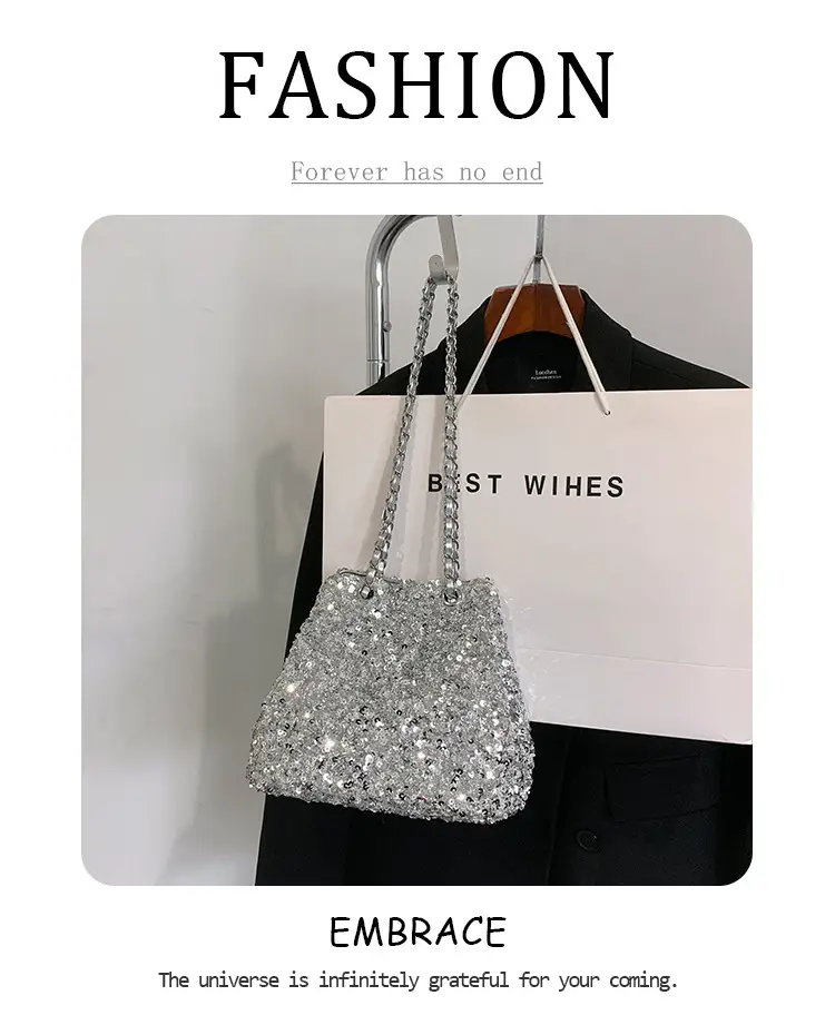 High-End Sequined Chain Shoulder Bag for Women — feature 10
