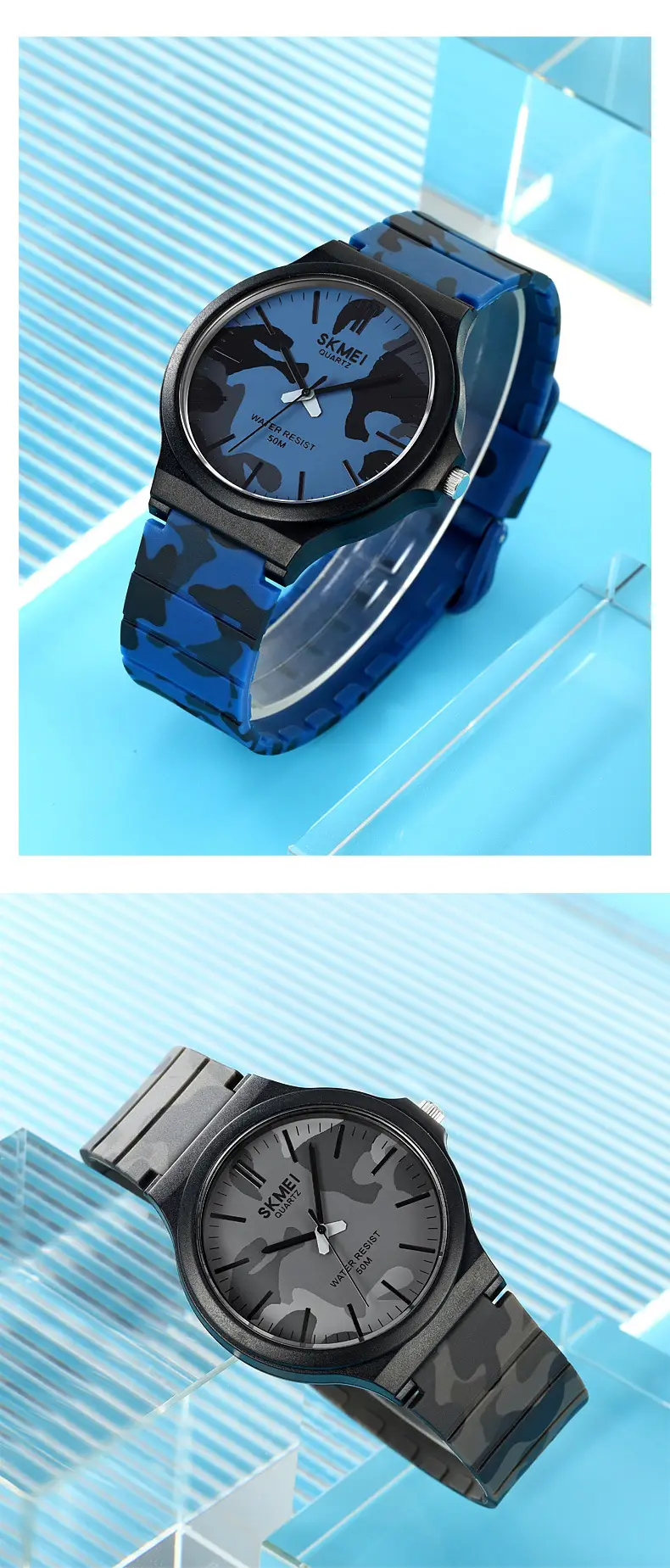 Skmei Black White Water Resistant Quartz Watch for Men Women — feature 23