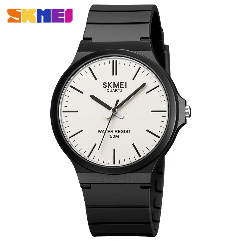 Skmei Black White Water Resistant Quartz Watch for Men Women