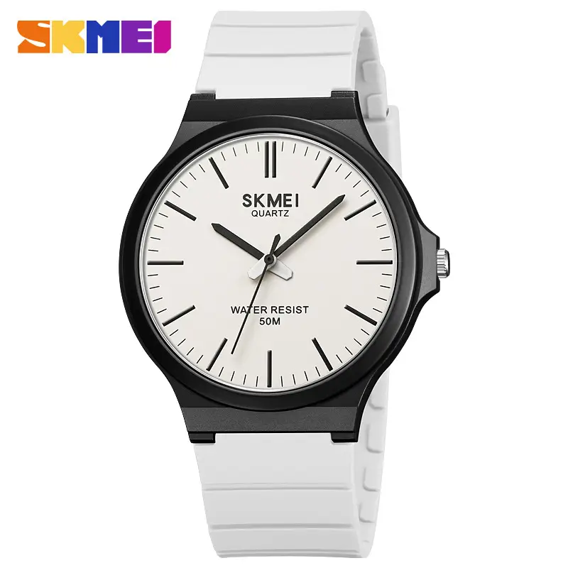 Skmei Black White Water Resistant Quartz Watch for Men Women