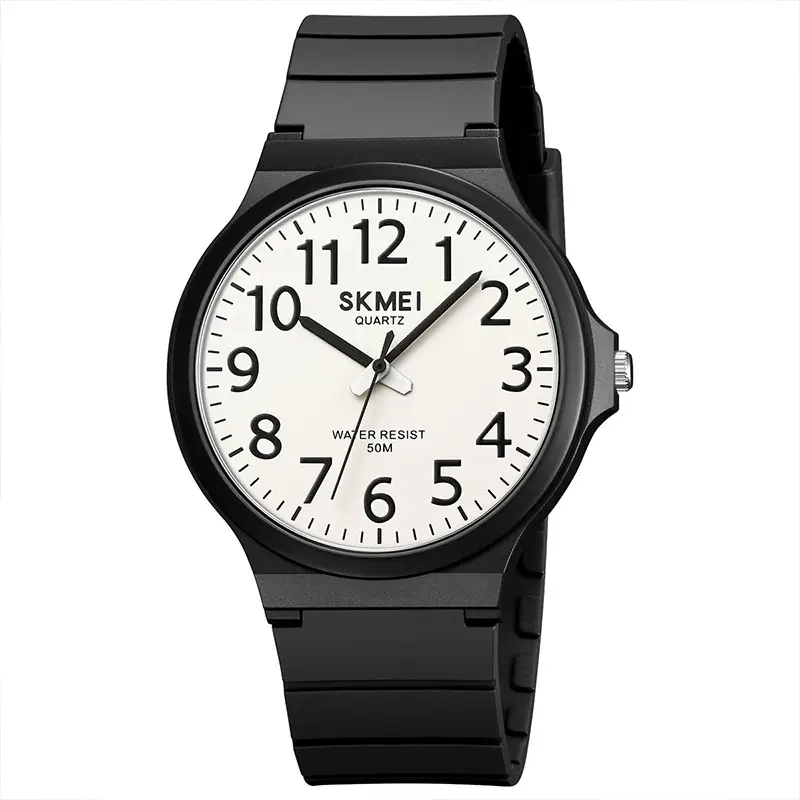 Skmei Black White Water Resistant Quartz Watch for Men Women