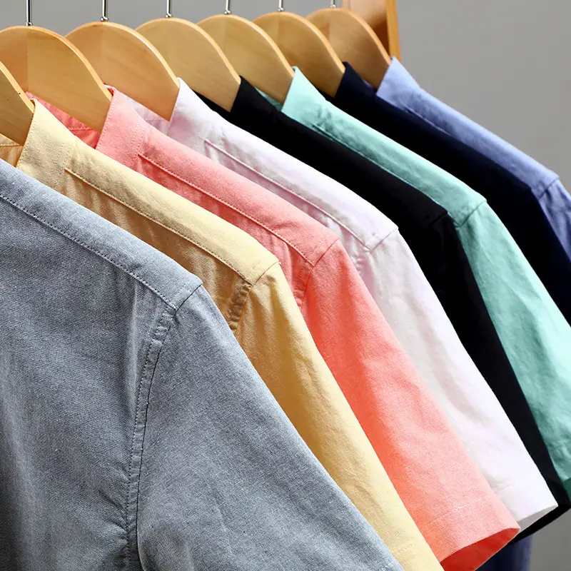 Men Navy Cotton Short Sleeve Button Shirt - Image 8