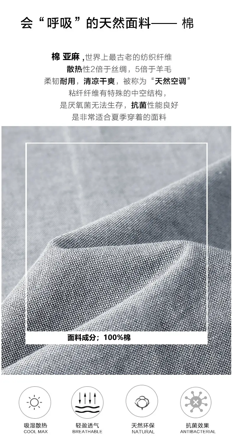 Men Navy Cotton Short Sleeve Button Shirt — feature 3