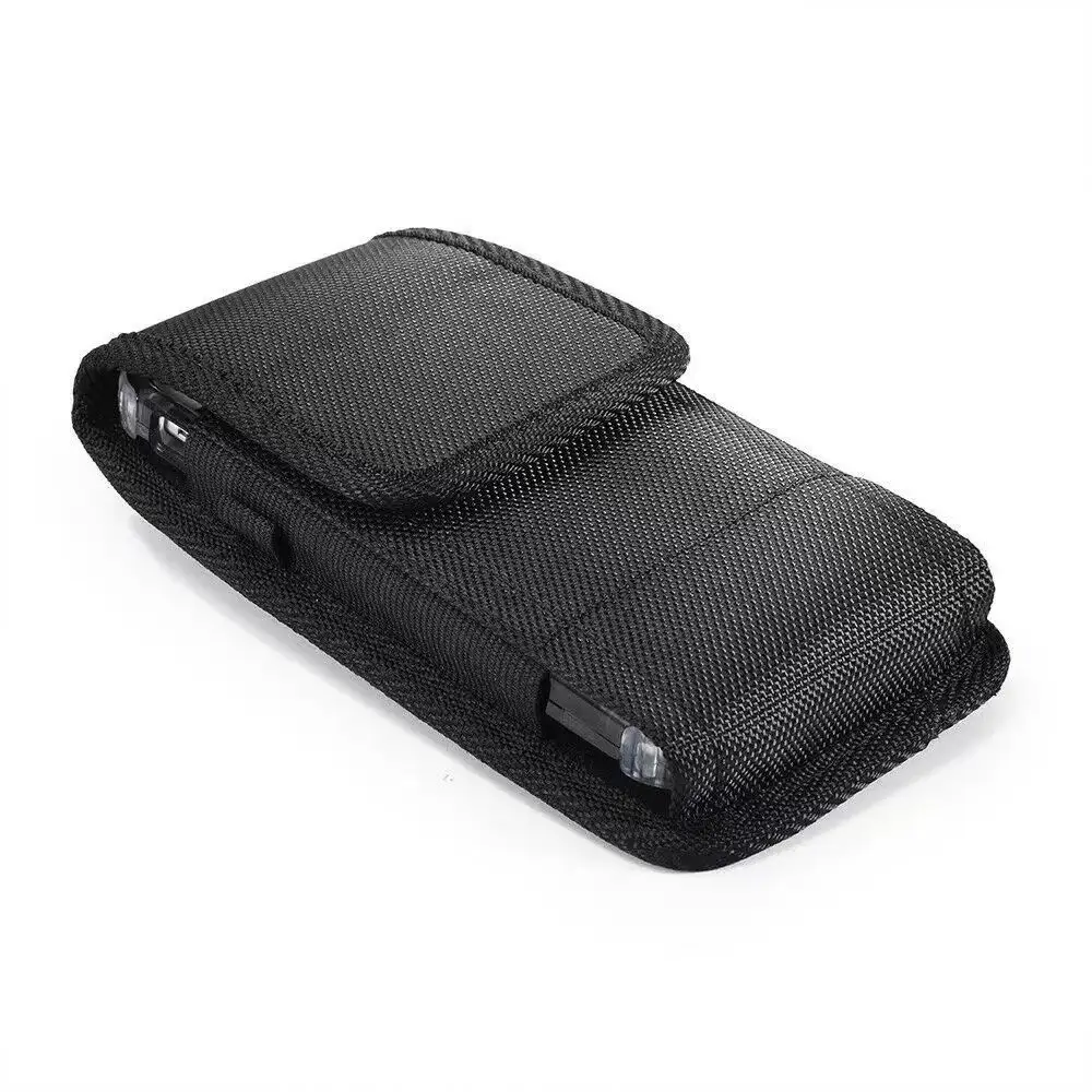 Men's Black Nylon Waist Phone Bag with Hanging Buckle — feature 11