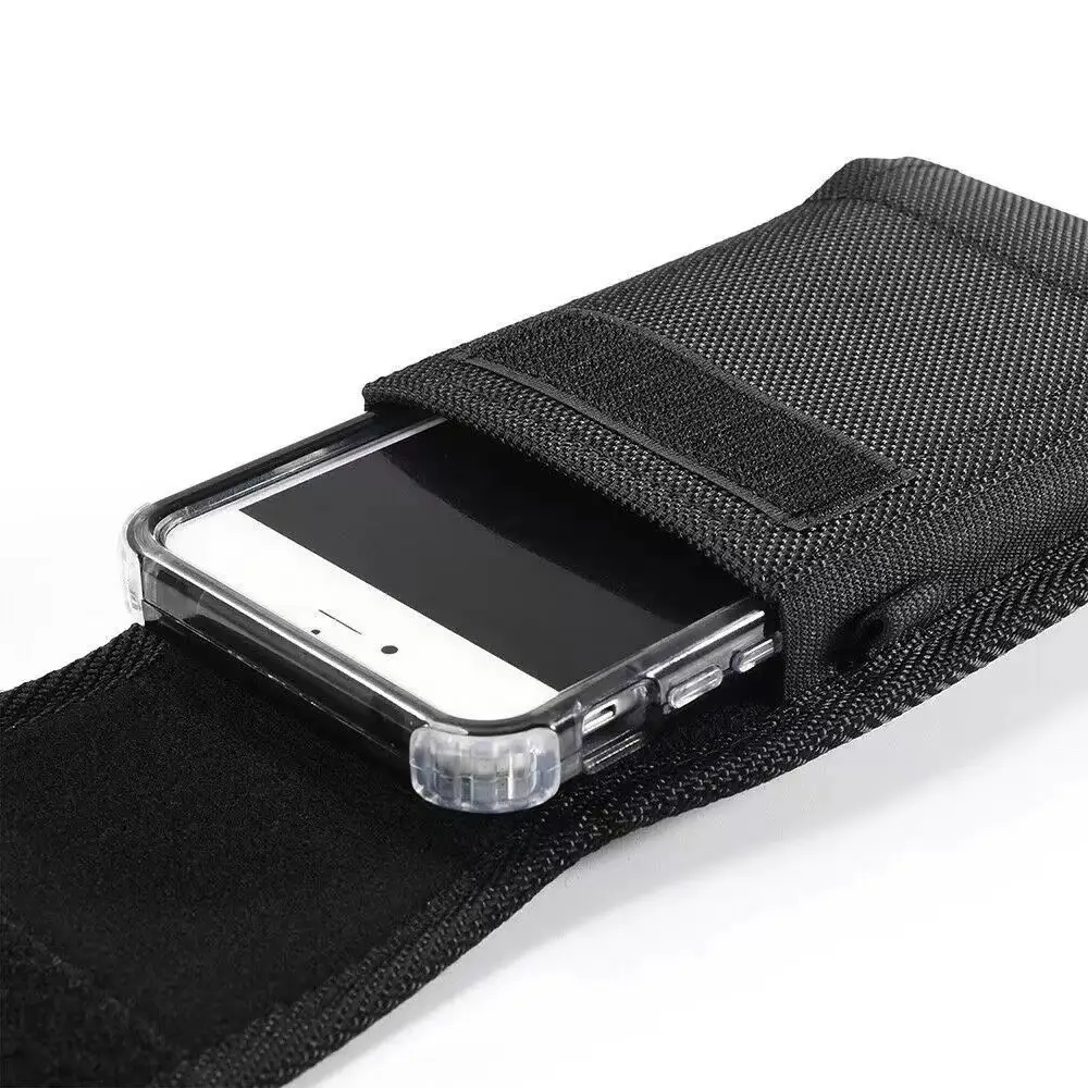Men's Black Nylon Waist Phone Bag with Hanging Buckle — feature 8