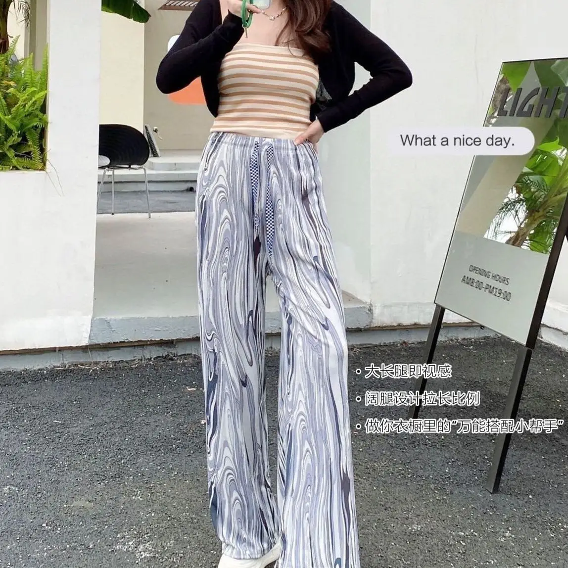 Rainbow Tie Dye Leg Wide Pants Women Summer — feature 13