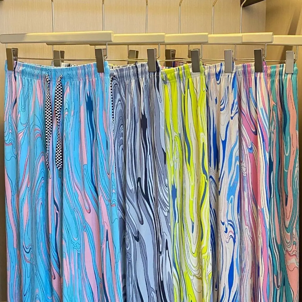 Rainbow Tie Dye Leg Wide Pants Women Summer — feature 2