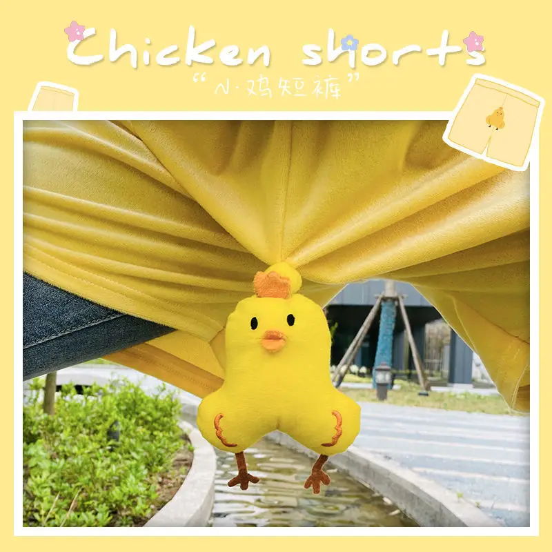 Retractable Chicken Shorts Girls Yellow Summer — feature 8