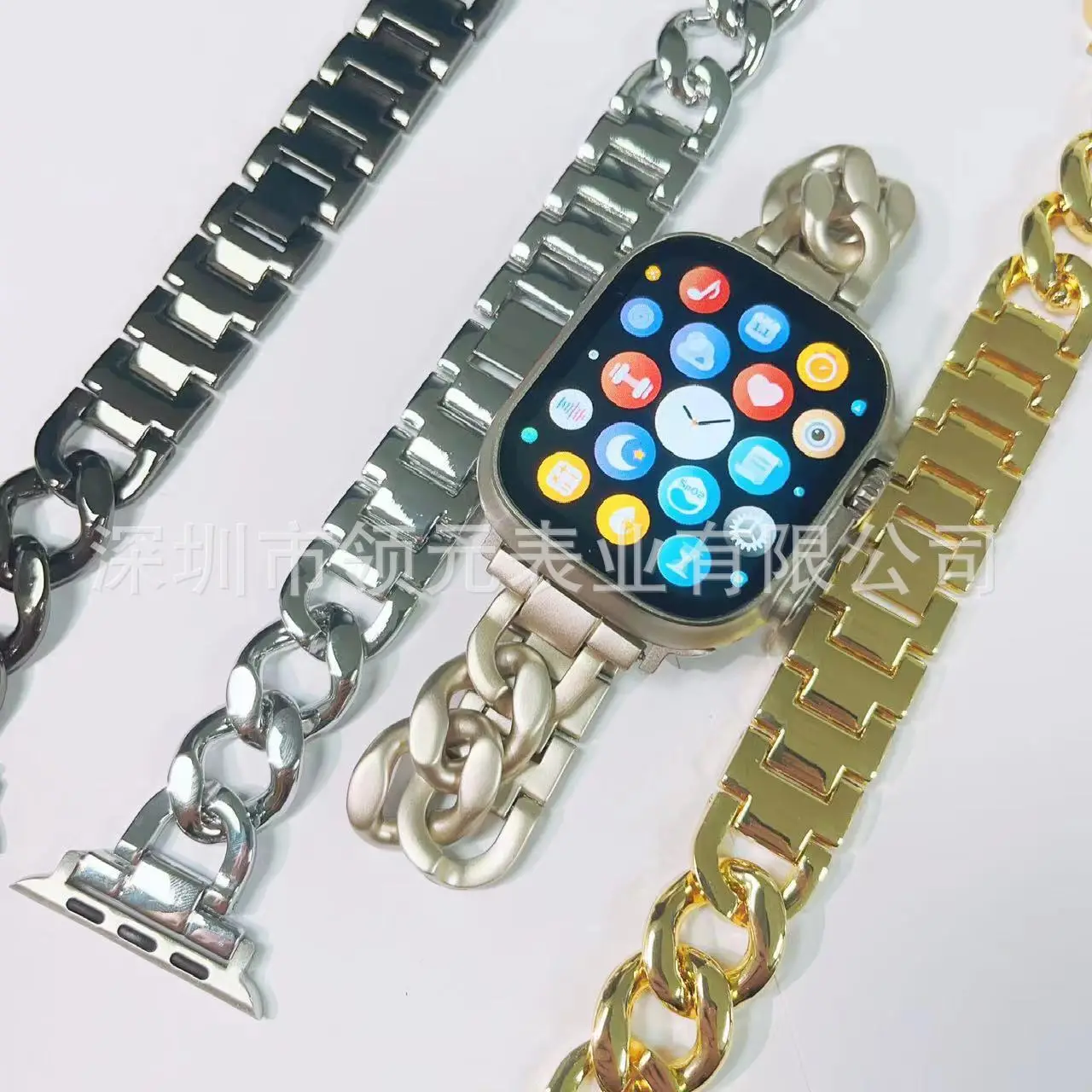 Apple Watch Strap Single Ring Metal Cowboy Chain — feature 4
