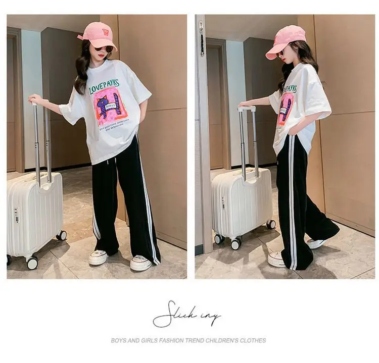 Girls Cotton Printed T-Shirt Summer Large Loose Fit — feature 14