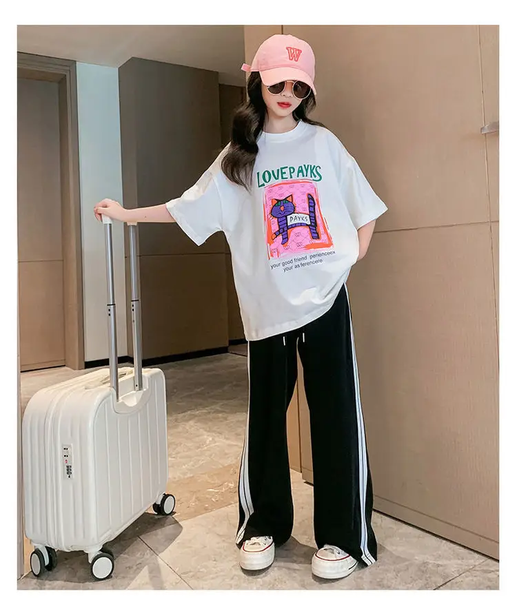 Girls Cotton Printed T-Shirt Summer Large Loose Fit — feature 15