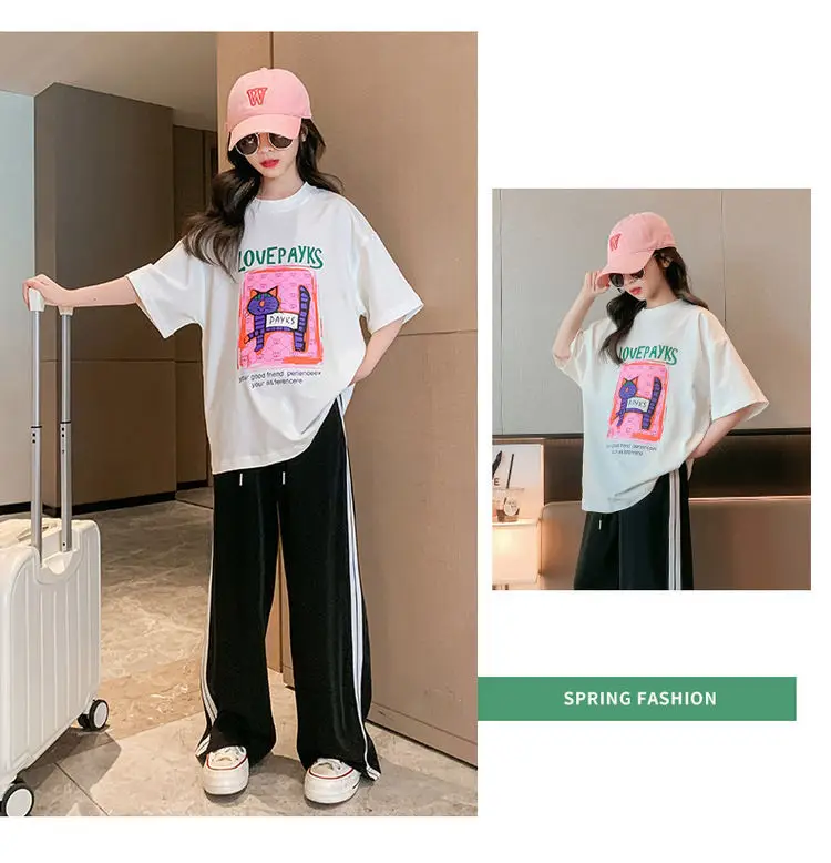 Girls Cotton Printed T-Shirt Summer Large Loose Fit — feature 16