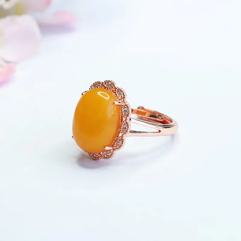 Natural Amber Full Honey Pigeon Egg Ring — feature 5