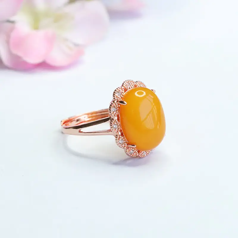 Natural Amber Full Honey Pigeon Egg Ring — feature 6