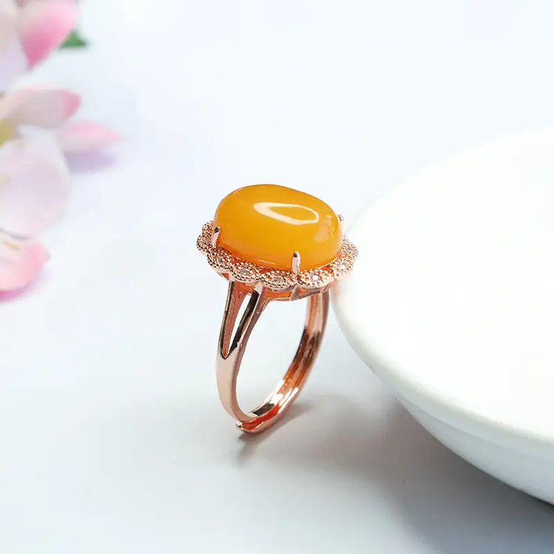 Natural Amber Full Honey Pigeon Egg Ring — feature 7