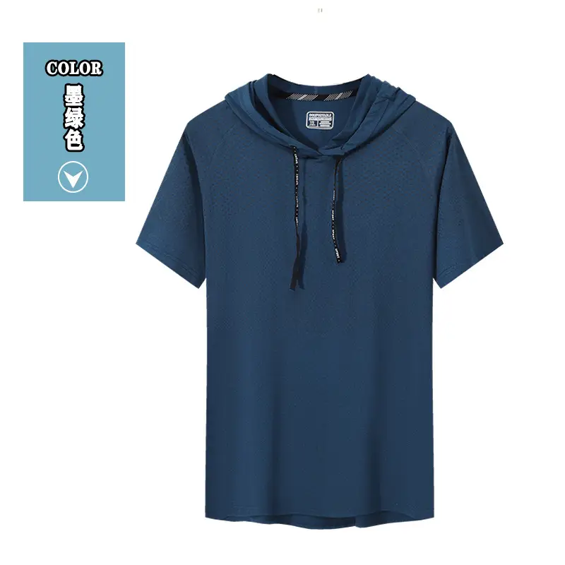 Men Grey Hooded T-Shirt Quick Dry Running Fit — feature 14