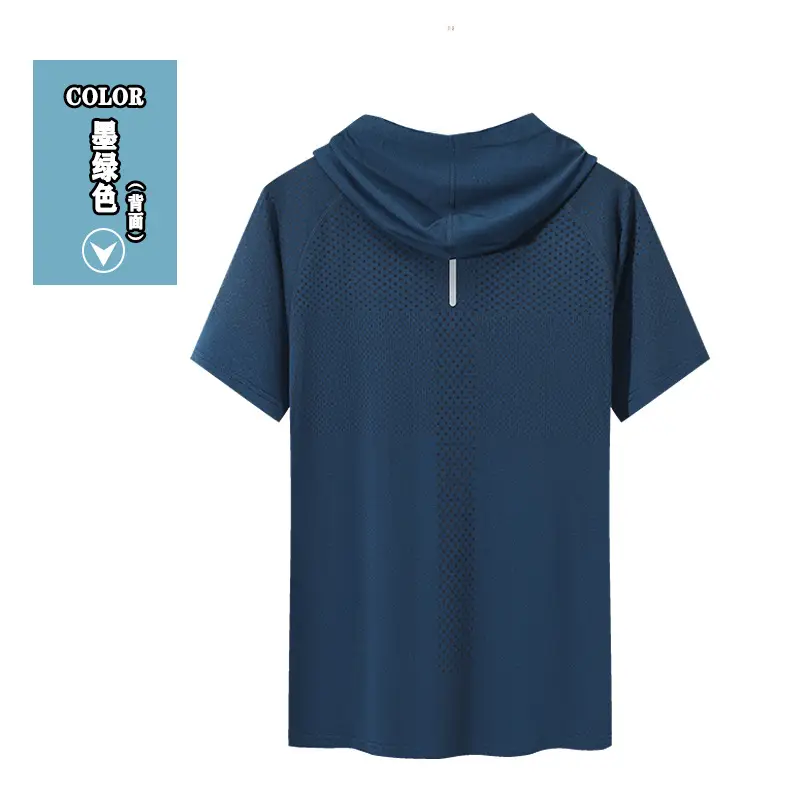 Men Grey Hooded T-Shirt Quick Dry Running Fit — feature 15