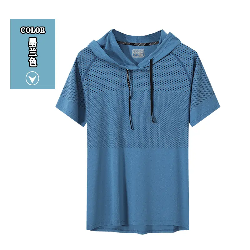 Men Grey Hooded T-Shirt Quick Dry Running Fit — feature 16
