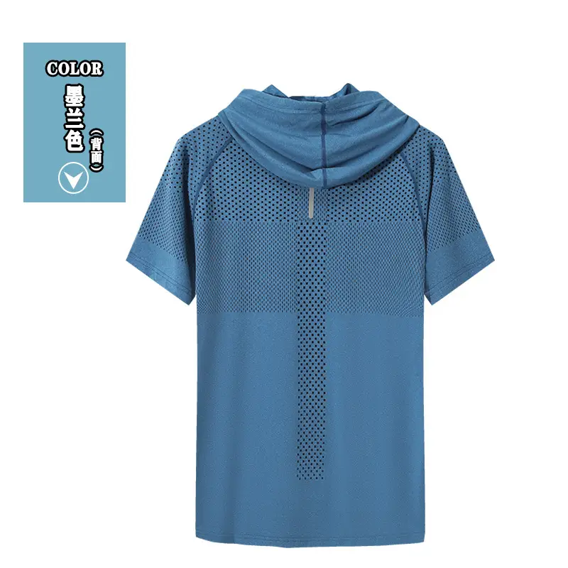Men Grey Hooded T-Shirt Quick Dry Running Fit — feature 17