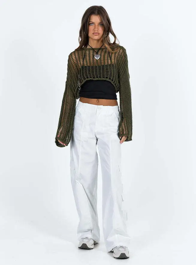 Black Long Sleeve Knitted Sunscreen Blouse for Women — feature 12