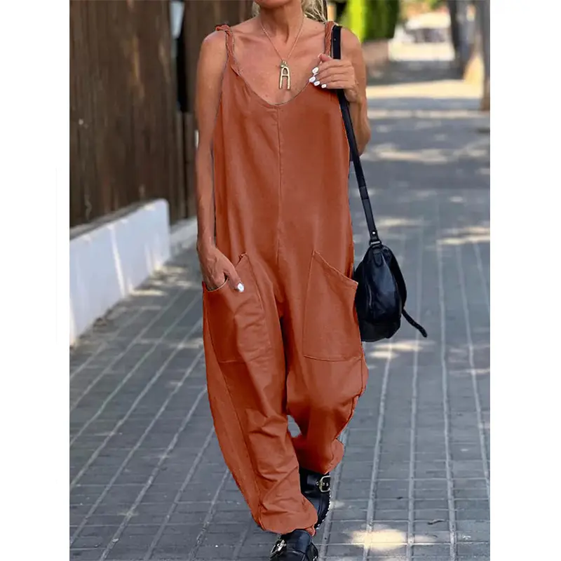 Sleeveless V-Neck Green Jumpsuit Set - Image 10
