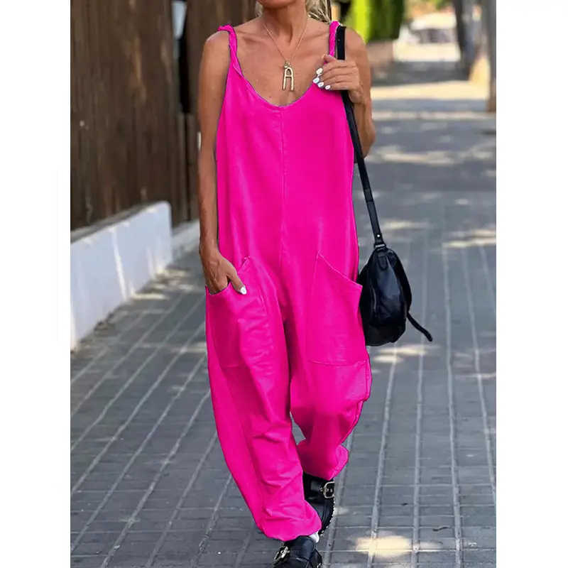 Sleeveless V-Neck Green Jumpsuit Set - Image 12