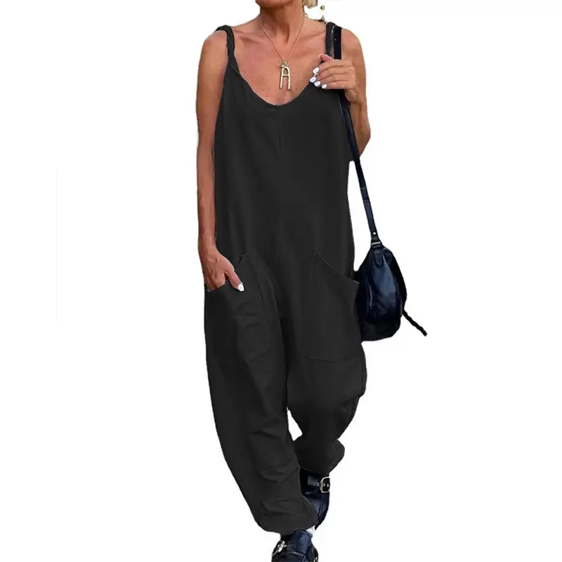 Sleeveless V-Neck Green Jumpsuit Set - Image 13