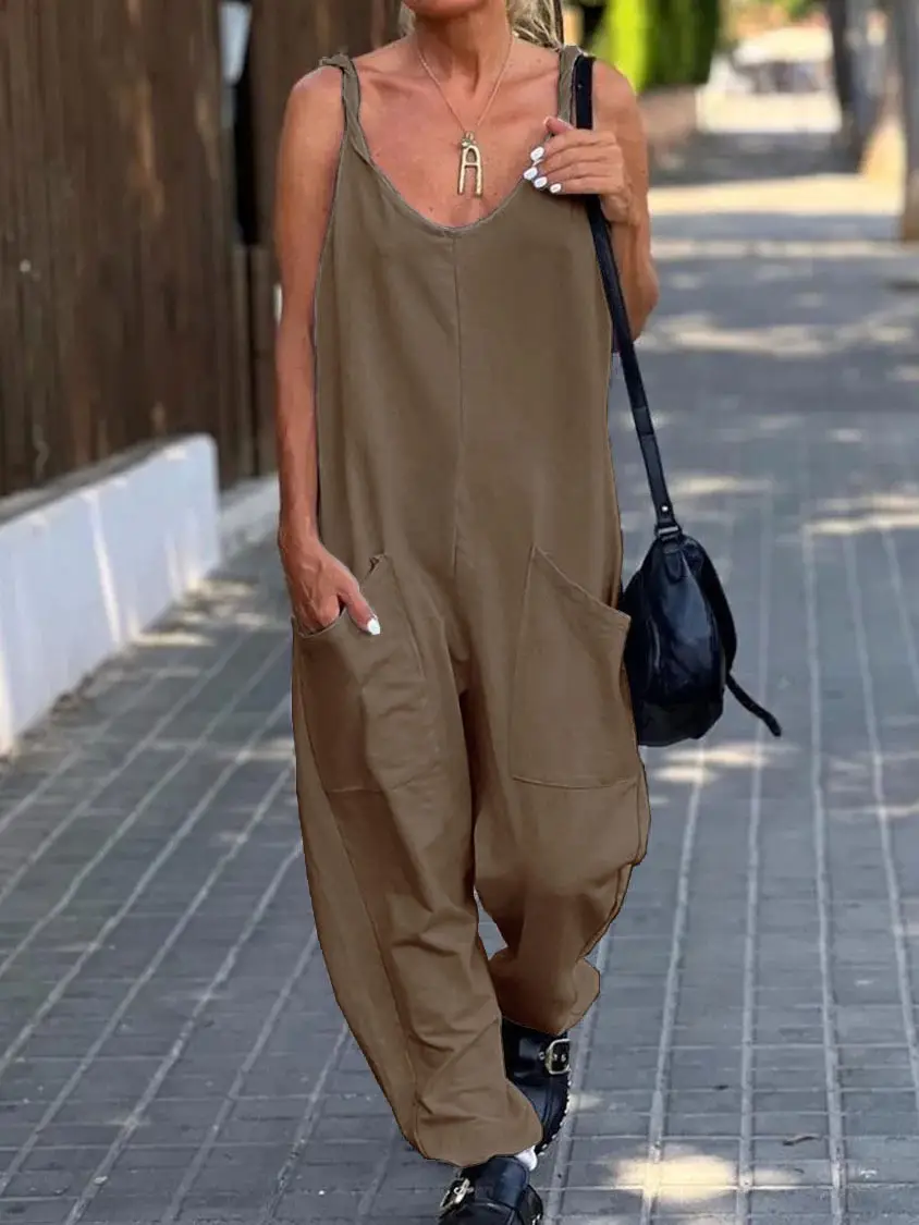 Sleeveless V-Neck Green Jumpsuit Set — feature 6