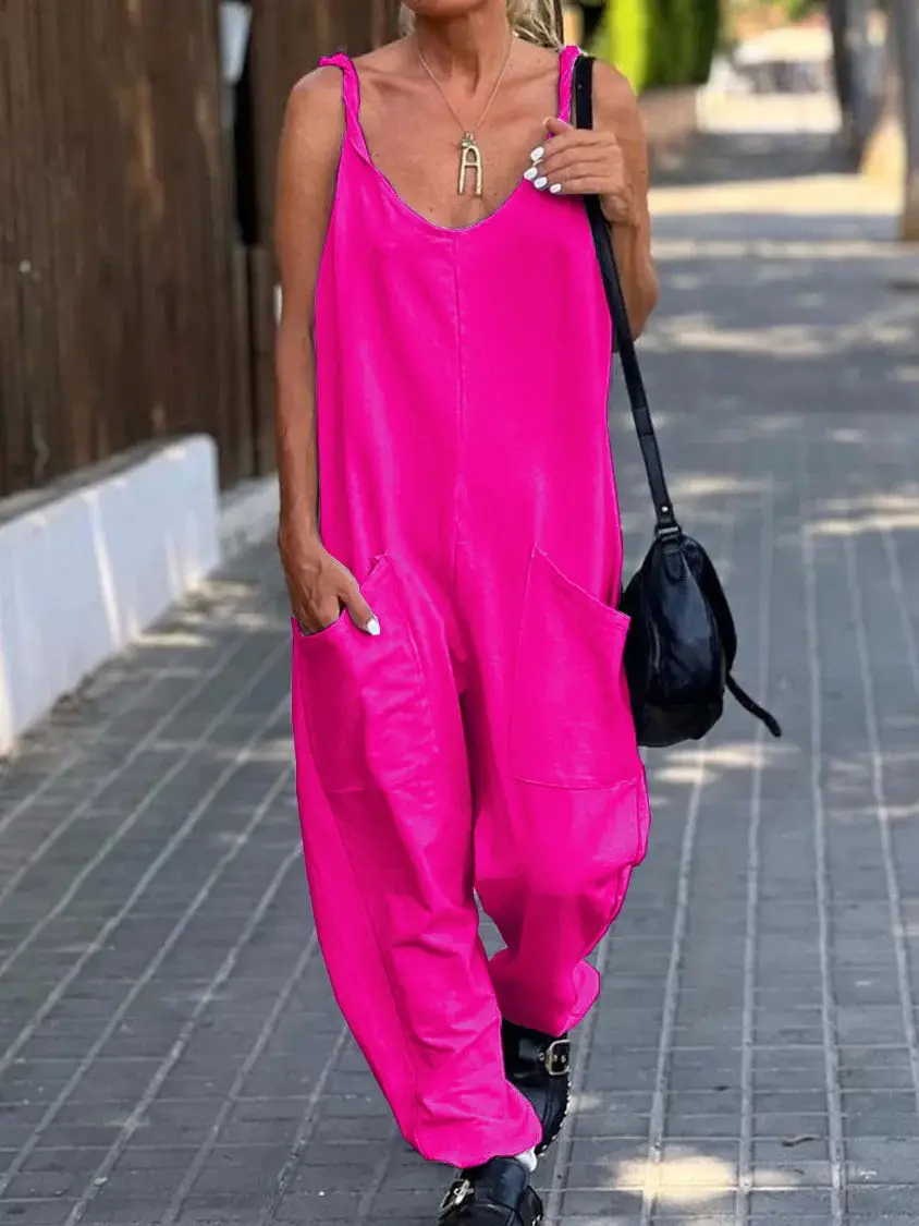 Sleeveless V-Neck Green Jumpsuit Set — feature 7