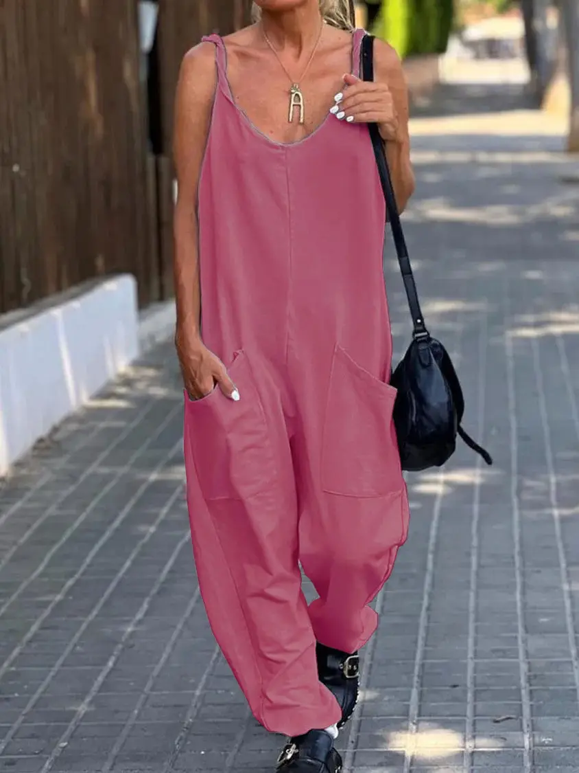 Sleeveless V-Neck Green Jumpsuit Set - Image 8
