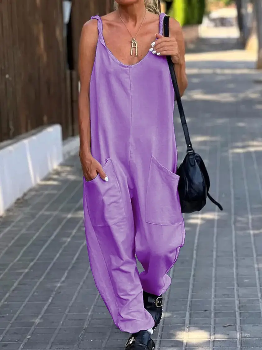 Sleeveless V-Neck Green Jumpsuit Set - Image 3