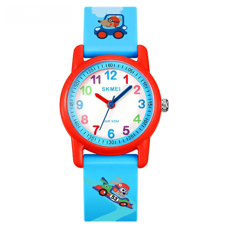 Skmei Kids Dinosaur Animal Dial Waterproof Quartz Watch Blue - Image 2