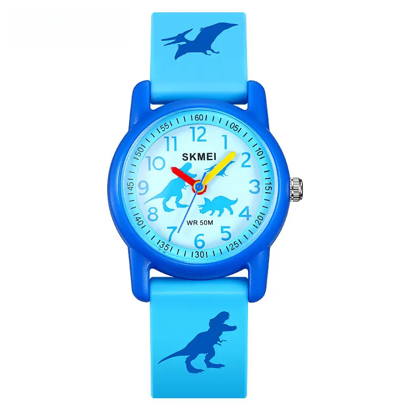 Skmei Kids Dinosaur Animal Dial Waterproof Quartz Watch Blue - Image 4
