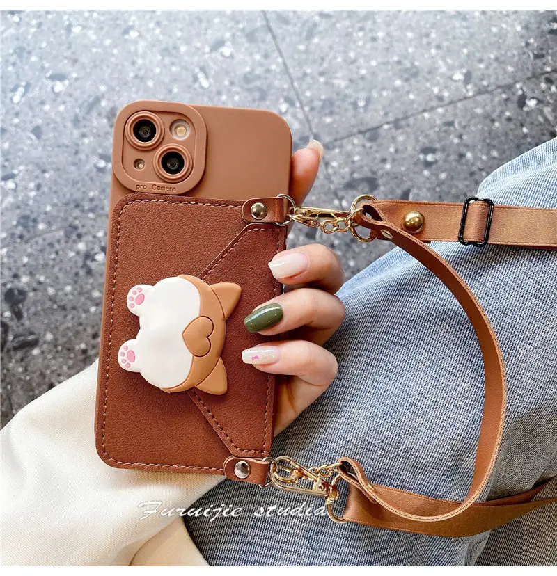 Cartoon Corgi Coin Card Holder for iPhone 17 — feature 11
