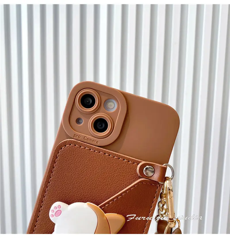 Cartoon Corgi Coin Card Holder for iPhone 17 — feature 13
