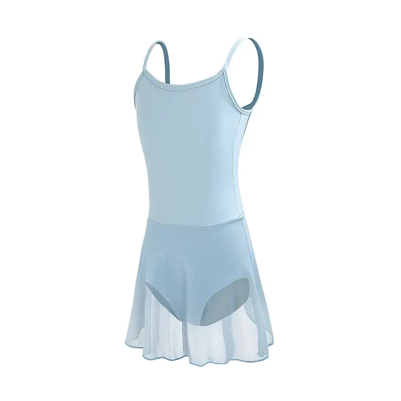 Girls Ballet Exam Leotard Skirt Dance Wear Light Blue - Image 2
