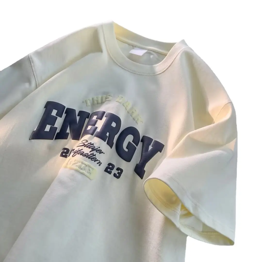 Men Summer Printed T-Shirt White Energy Graphic - Image 9