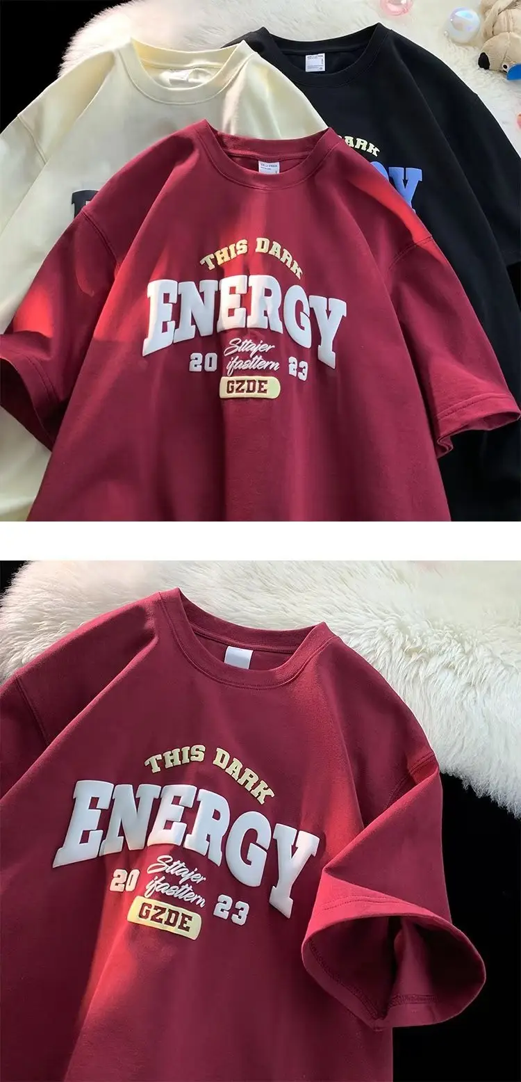 Men Summer Printed T-Shirt White Energy Graphic — feature 1