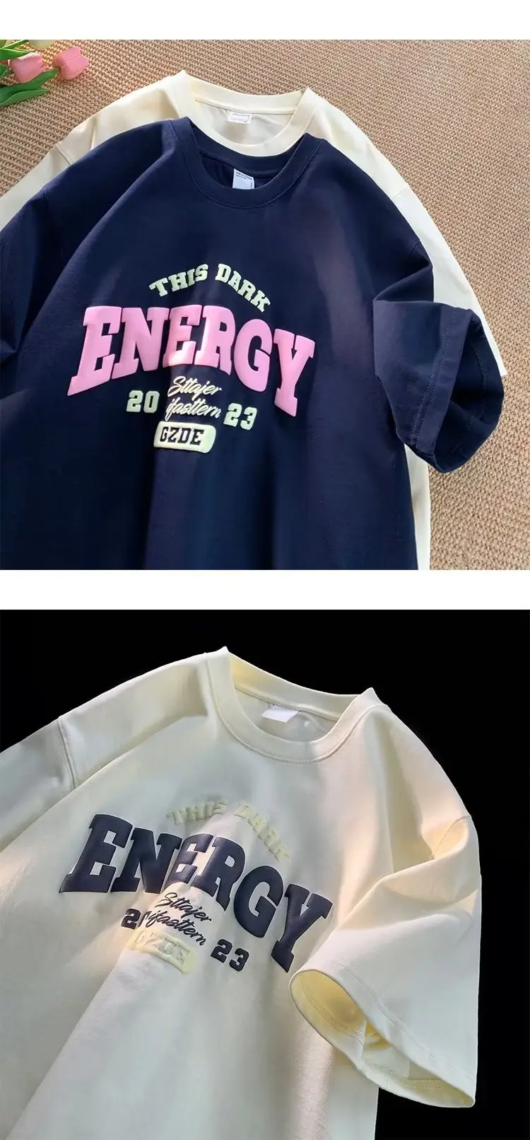 Men Summer Printed T-Shirt White Energy Graphic — feature 3